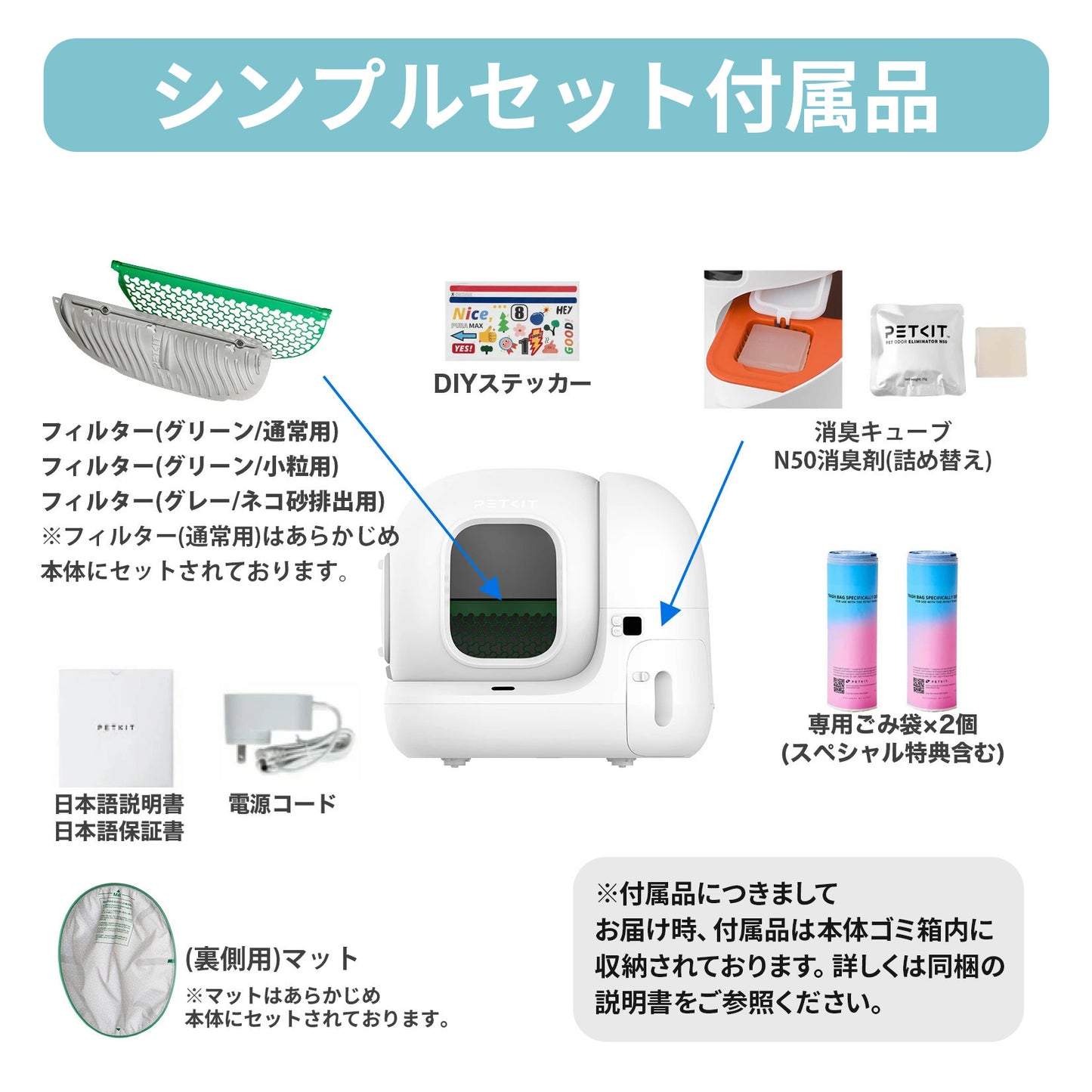 自動猫トイレ　エントリーセット /  P9902bac