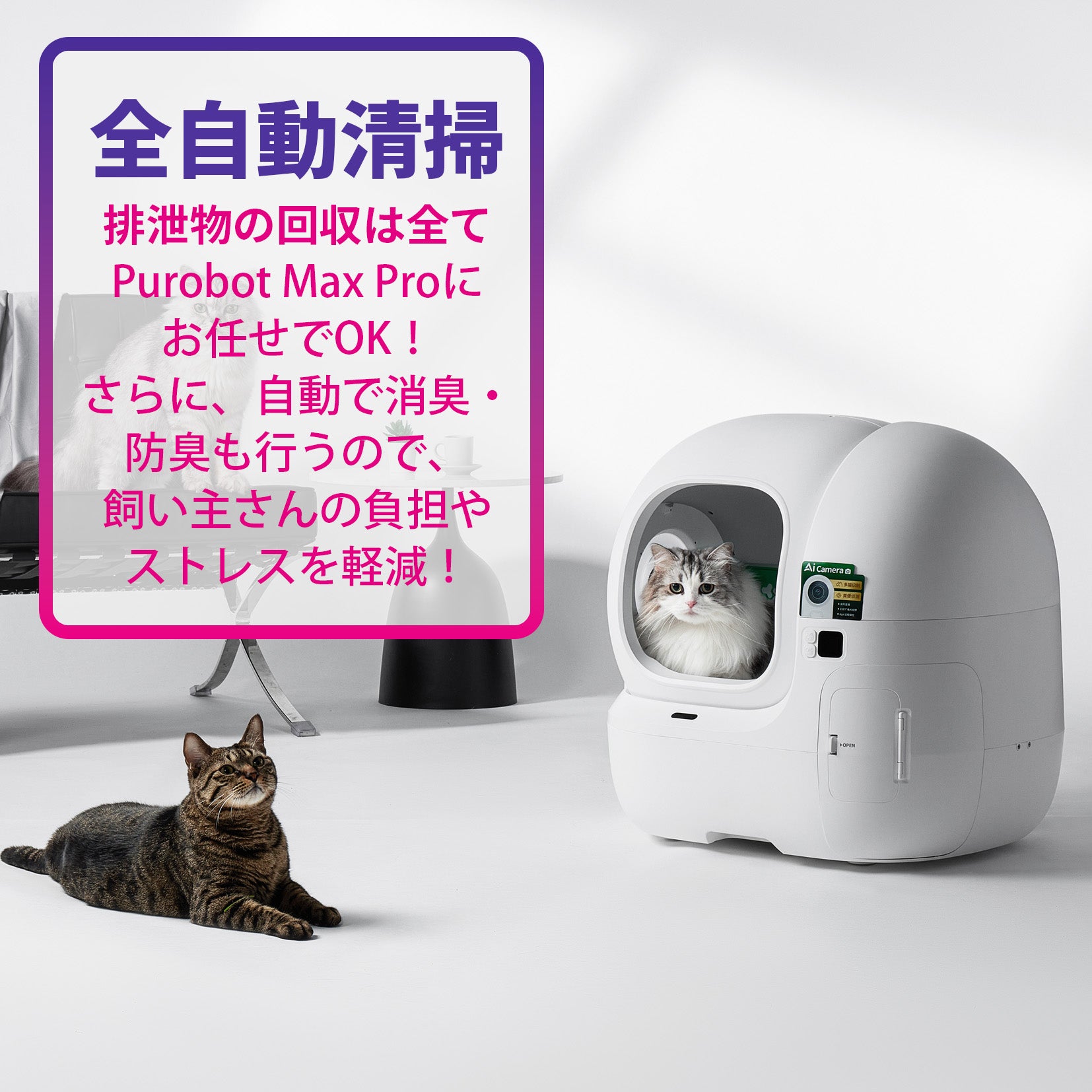 AIカメラ付き自動猫トイレ / P9904 – PETKIT JP